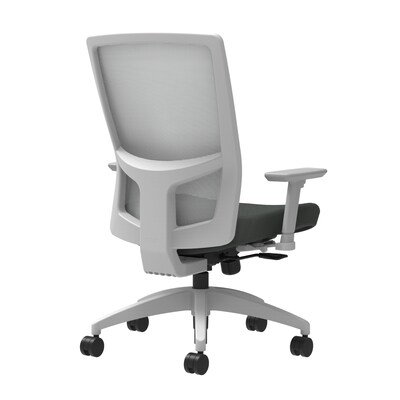 Union & Scale Workplace2.0™ Fabric Task Chair, Iron Ore, Integrated Lumbar, 2D Arms, Synchro-Tilt with Seat Slide (53484)
