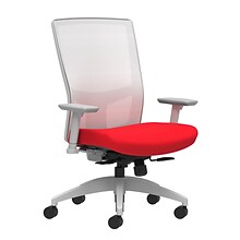 Union & Scale Workplace2.0™ Fabric Task Chair, Ruby Red, Integrated Lumbar, 2D Arms, Synchro-Tilt wi