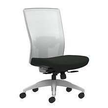 Union & Scale Workplace2.0™ Task Chair, Black Vinyl, Adjustable Lumbar, Armless, Synchro-Tilt w/Seat