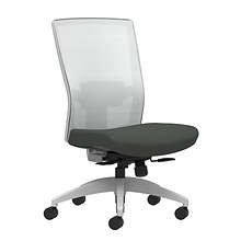 Union & Scale Workplace2.0™ Fabric Task Chair, Iron Ore, Adjustable Lumbar, Armless, Synchro-Tilt w/