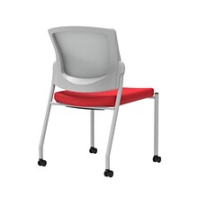 Union & Scale Workplace2.0™ Fabric Guest Chair, Cherry, Integrated Lumbar, Armless, Stationary Seat