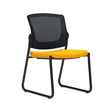 Union & Scale Workplace2.0™ Fabric Guest Chair, Goldenrod, Integrated Lumbar, Armless, Stationary Se