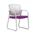Union & Scale Workplace2.0™ Fabric Guest Chair, Amethyst, Integrated Lumbar, Fixed Arms, Stationary