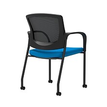 Union & Scale Workplace2.0™ Fabric Guest Chair, Cobalt, Integrated Lumbar, Fixed Arms, Stationary Se