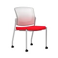 Union & Scale Workplace2.0™ Fabric Guest Chair, Ruby Red, Integrated Lumbar, Armless, Stationary Sea