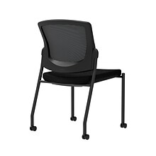 Union & Scale Workplace2.0™ Fabric Guest Chair, Black, Integrated Lumbar, Armless, Stationary, Fully