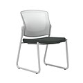Union & Scale Workplace2.0™ Fabric Guest Chair, Iron Ore, Integrated Lumbar, Armless, Stationary, Fu