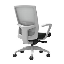 Union & Scale Workplace2.0™ Task Chair, Black Vinyl, Adjustable Lumbar, Fixed Arms, Advanced Synchro