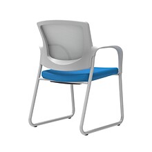 Union & Scale Workplace2.0™ Fabric Guest Chair, Cobalt, Integrated Lumbar, Fixed Arms, Stationary Se