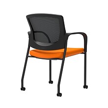 Union & Scale Workplace2.0™ Fabric Guest Chair, Apricot, Integrated Lumbar, Fixed Arms, Stationary,
