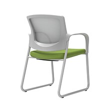 Union & Scale Workplace2.0™ Fabric Guest Chair, Pear, Integrated Lumbar, Fixed Arms, Stationary Seat
