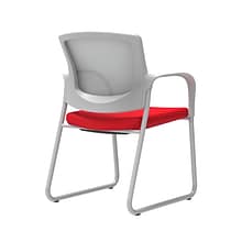 Union & Scale Workplace2.0™ Fabric Guest Chair, Ruby Red, Integrated Lumbar, Fixed Arms, Stationary,
