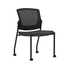 Union & Scale Workplace2.0™ Fabric Guest Chair, Iron Ore, Integrated Lumbar, Armless, Stationary Sea