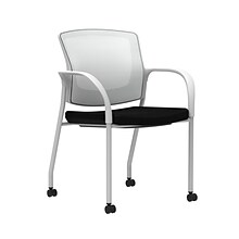Union & Scale™ Workplace2.0™ 500 Series Fabric Guest Chair, Black, Integrated Lumbar, Fixed Arms, St