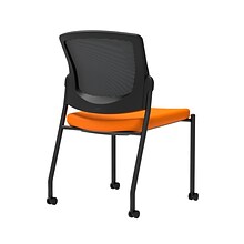 Union & Scale Workplace2.0™ Fabric Guest Chair, Apricot, Integrated Lumbar, Armless, Stationary, Ful