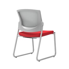 Union & Scale Workplace2.0™ Fabric Guest Chair, Cherry, Integrated Lumbar, Armless, Stationary, Full