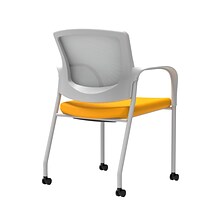 Union & Scale Workplace2.0™ Fabric Guest Chair, Goldenrod, Integrated Lumbar, Fixed Arms, Stationary