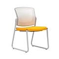 Union & Scale Workplace2.0™ Fabric Guest Chair, Goldenrod, Integrated Lumbar, Armless, Stationary Se