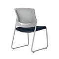 Union & Scale Workplace2.0™ Fabric Guest Chair, Navy, Integrated Lumbar, Armless, Stationary Seat Co
