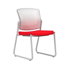 Union & Scale Workplace2.0™ Fabric Guest Chair, Ruby Red, Integrated Lumbar, Armless, Stationary Sea