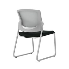 Union & Scale Workplace2.0™ Guest Chair, Black Vinyl, Integrated Lumbar, Armless, Stationary Seat Co