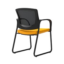 Union & Scale Workplace2.0™ Fabric Guest Chair, Goldenrod, Integrated Lumbar, Fixed Arms, Stationary