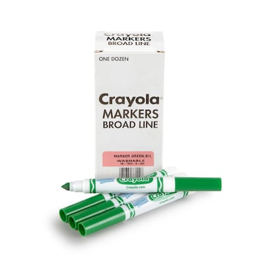 Crayola® Washable Broad Line Bulk Markers, 12 Pack, Green (58-7800-044)