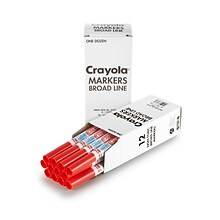 Crayola® Washable Broad Line Bulk Markers, 12 Pack, Red (58-7800-038)