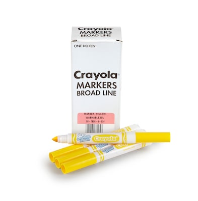Crayola® Washable Broad Line Bulk Markers, 12 Pack, Yellow (58-7800-034)