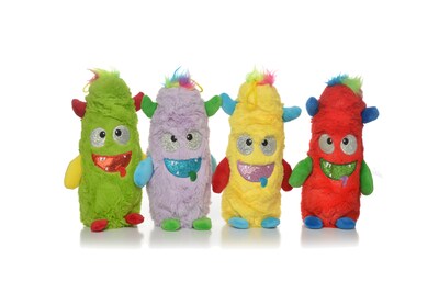 Inkology Kooky Monster Plush Pencil Pouch, Assorted, 6 Pack (4394)