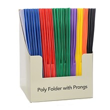 Inkology 2 Pocket Poly Portfolios with Prongs, Assorted, 11.75 x 9.5, 48 Pack (3618)