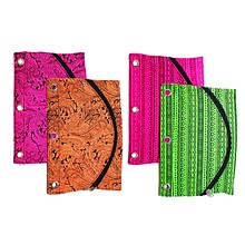 Inkology Tribal Binder Pencil Pouch, Assorted, 6 Pack (4080)