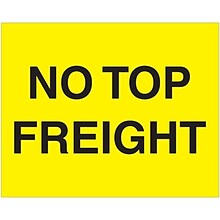 Tape Logic Labels, No Top Freight, 8 x 10, Fluorescent Yellow, 250/Roll (DL1635)