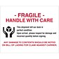 Tape Logic Labels, "Fragile Handle With Care", 8 x 10", Red/White/Black, 250/Roll (DL1636)