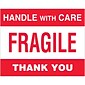 Tape Logic Labels, "Fragile Handle With Care", 8 x 10", Red/White/Black, 250/Roll (DL1637)