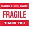 Tape Logic Labels, Fragile Handle With Care, 8 x 10, Red/White/Black, 250/Roll (DL1637)