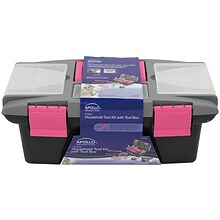 Apollo Tools Household Tool Kit with Tool Box Pink, 53 Piece (DT9773P)