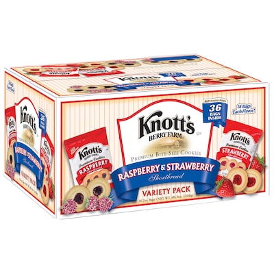 Knotts Berry Farm Rasberry and Strawberry Cookies Variety Pack, 2 oz., 36/Carton (BIS59638)