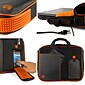 Vangoddy Office Business Travel Laptop Case up to 12 inch laptop Tablet + 4x MicroUSB Charging Cables, Black Orange