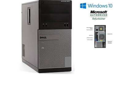 Dell OptiPlex 3010 Refurbished Tower, Intel Core i5-3470, 16GB Memory 2TB + 120GB SSD, Windows 10 Pro