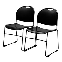 NPS Commercialine 850 Series Ultra Compact Stack Chair, Black (850-CL)