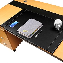 SUM Anti-Slip Wood Desk Pad with Side Rail, 34.5 x 24, Black (OSKDPD001)