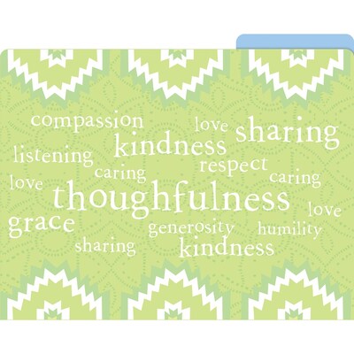 Barker Creek Thoughtfulness File Folders, 3-Tab, Letter Size, Assorted, 12/Pack (BC1307)