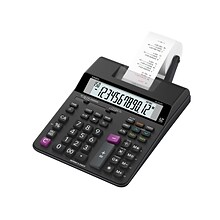 Casio HR-200RC 12-Digit Compact Printing Calculator, Black