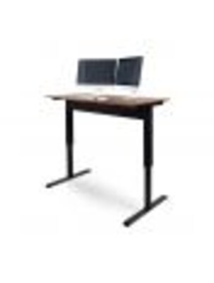 Luxor Furniture 56" Pneumatic Adjustable Desk, Teak Top (SPN56F-BK/TK)