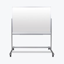 Luxor Double Sided Mobile Magnetic Glass Marker Board, Aluminum, 60x40 (MMGB6040)