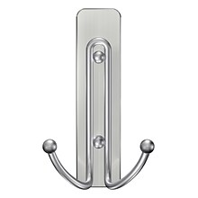 Command™ Large Double Bath Hook, Satin Nickel, 1 Hook, 1 Large Water-Resistant Strip/Pack (BATH36-SN