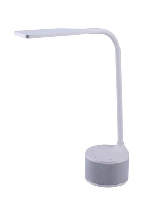 Bostitch LED Desk Lamp with Bluetooth Speaker & USB Charging Port, 14.63H, White (VLED1817-BOS)