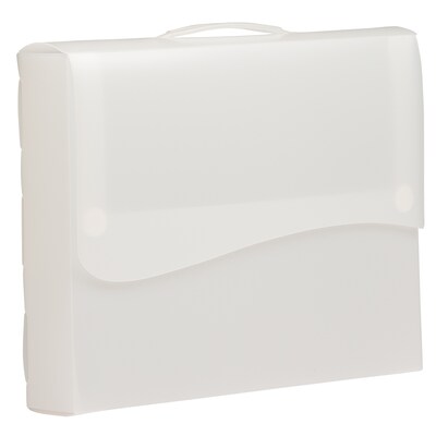 JAM Paper Plastic Portfolio with Two Button Waved Hook & Loop Closure, Portfolio Case, Clear (348344