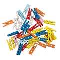 JAM Paper Wood Clip Small Wood Clothespins, Assorted Colors, 40/Pack (230734407)